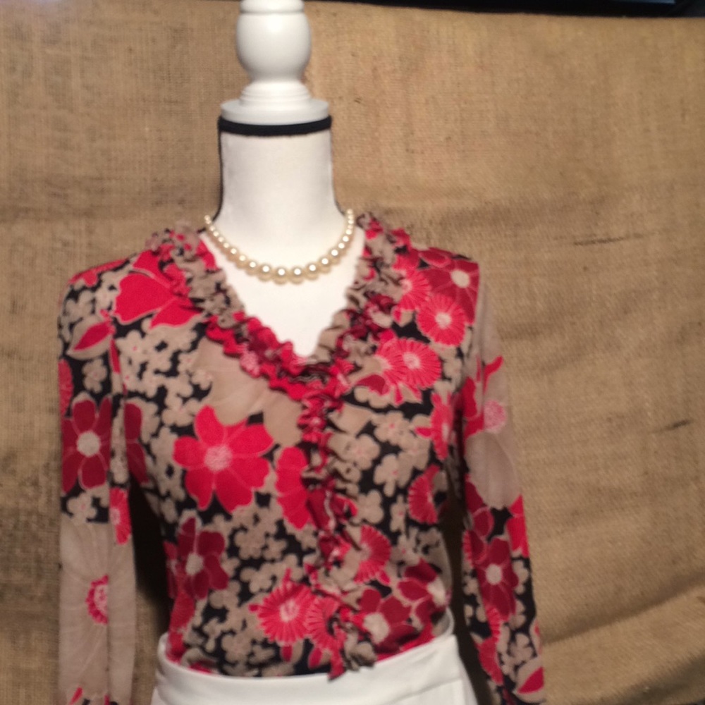 BOGO Flower print ruffled blouse